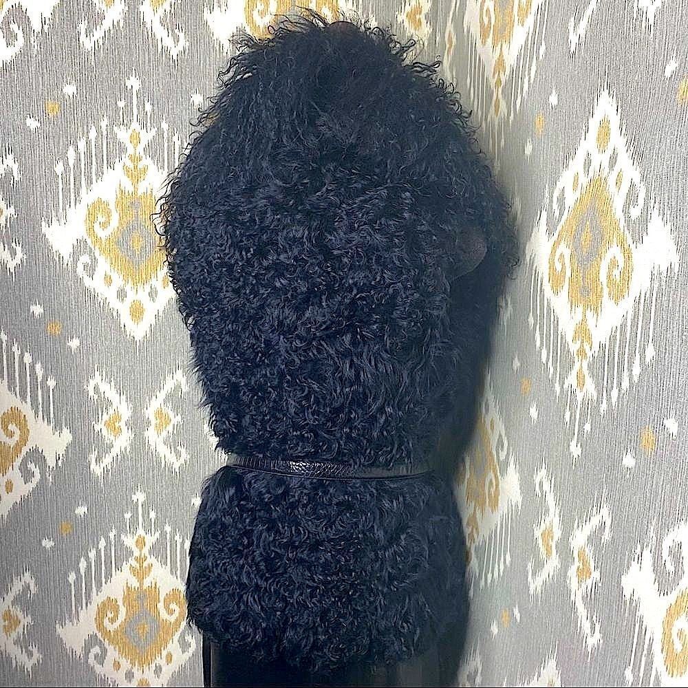 Ralph Lauren Long Black Curly Lamb Shearling Vest - Picture 11 of 16